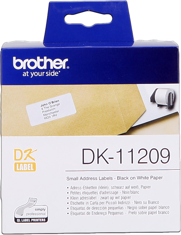 Brother DK-11209 Adress-Etiketten 29x62mm Schwarz auf Weiß