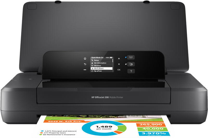 HP Officejet 200 Mobile Tintenstrahldrucker Schwarz