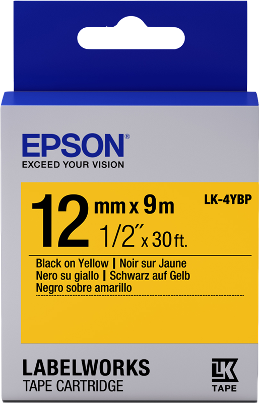 Epson LK-4YBP Schriftband Schwarz auf Gelb