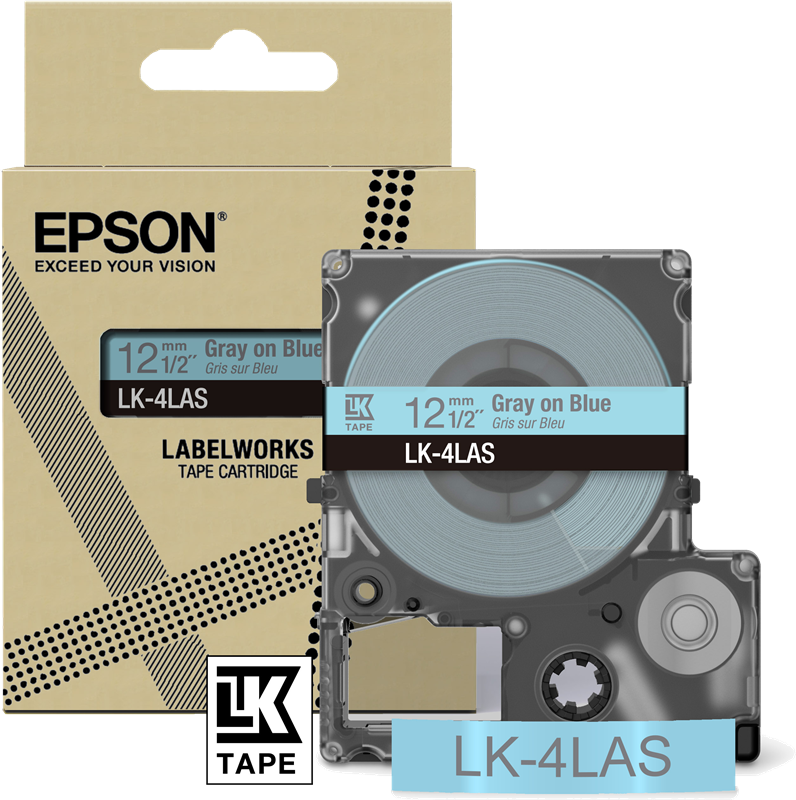 Epson LK-4LAS Schriftband Grau auf hellblau