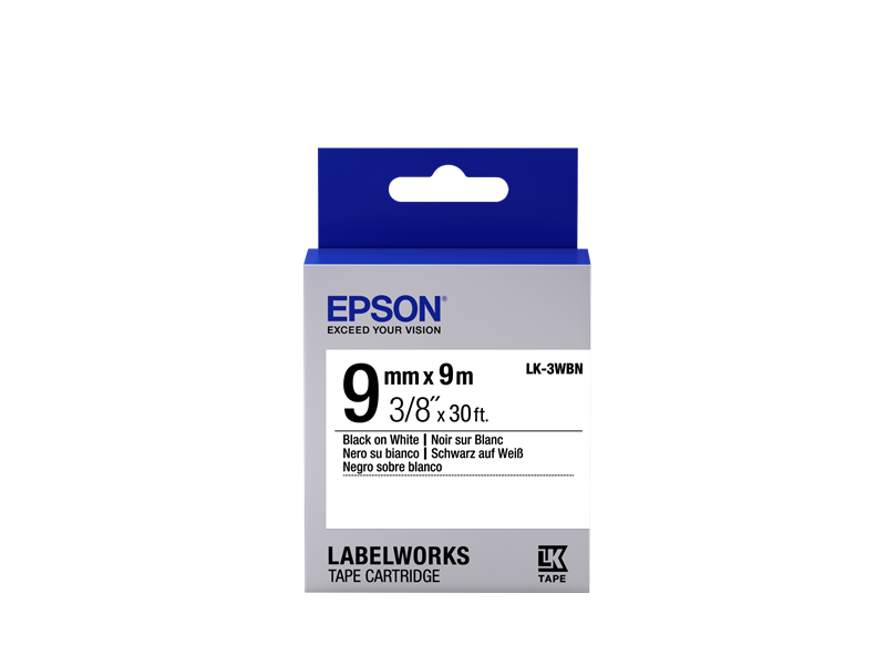 Epson LK-3WBN Schriftband Schwarz auf Weiß