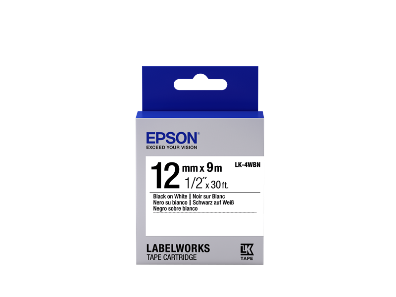 Epson LK-4WBN Schriftband Schwarz auf Weiß