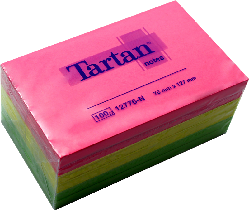 Tartan Notes Haftnotizen 76x127 mm, Neon 