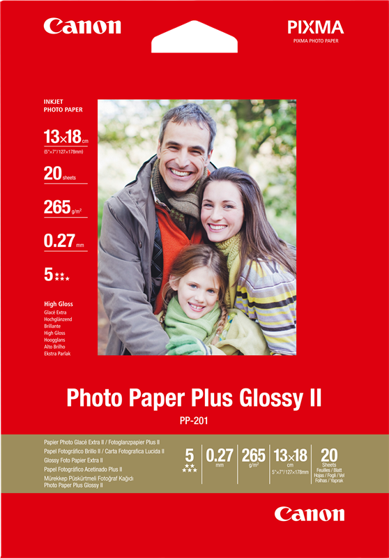 Canon Photo Paper Plus Glossy2 13x18cm Weiss