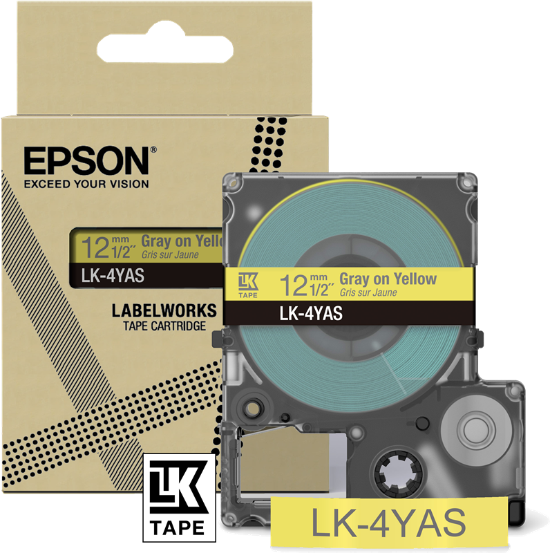 Epson LK-4YAS Schriftband Grau auf Gelb