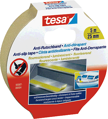 Tesa Anti-Rutschband, fluoreszierend Gelb