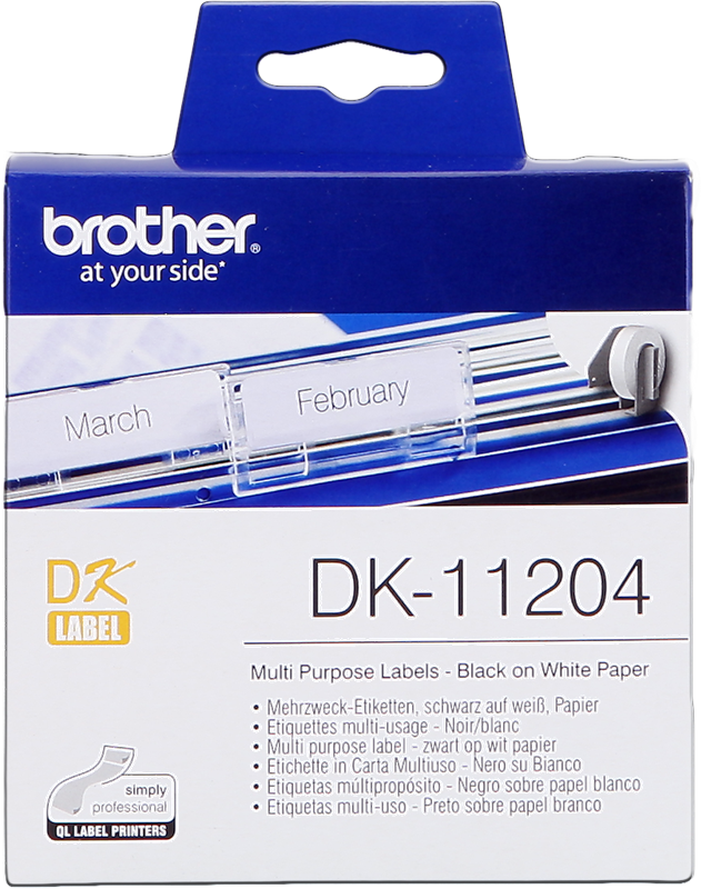 Brother DK-11204 Mehrzweck-Etiketten 17x54mm Schwarz auf Weiß