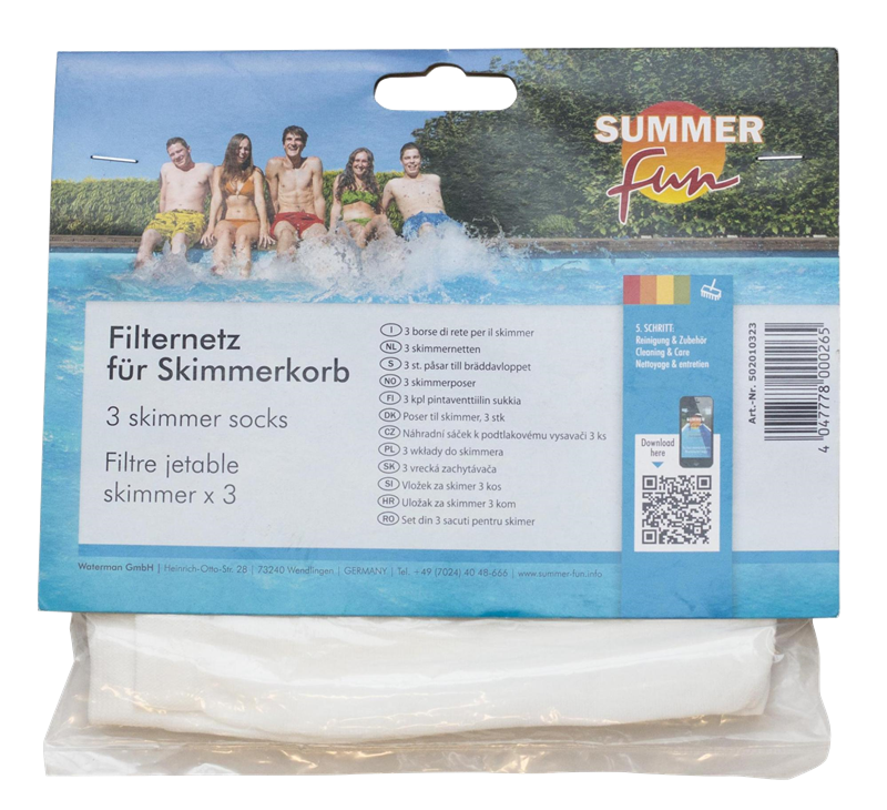 Summer Fun Filternetz fuer Skimmerkorb 3er Pack
