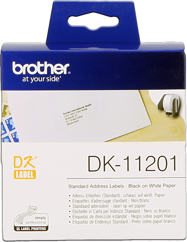 Brother DK-11201 Adress-Etiketten 29x90mm Schwarz auf Weiß