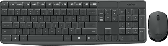 Logitech MK235 Tastatur und Maus Schwarz