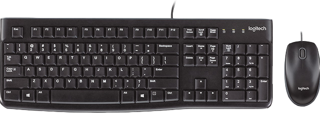 Logitech MK120 Desktop Tastatur-Maus-Set Schwarz