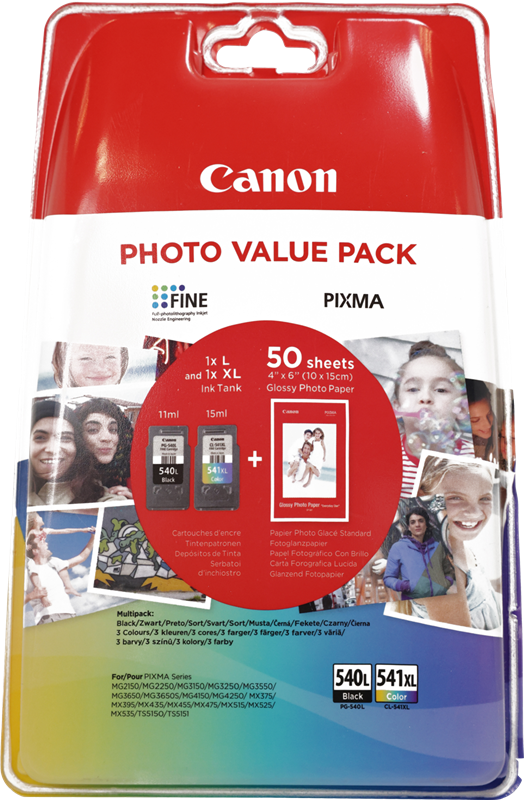 Canon PG-540L+CL-541XL Photo Schwarz / mehrere Farben Value Pack 5224B007
