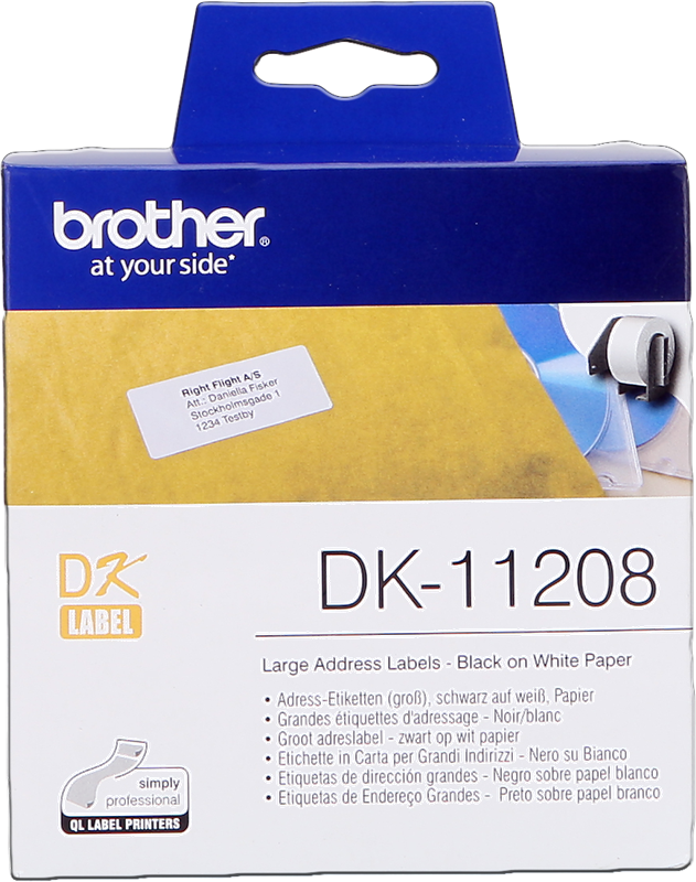 Brother DK-11208 Adress-Etiketten 38x90mm Schwarz auf Weiß