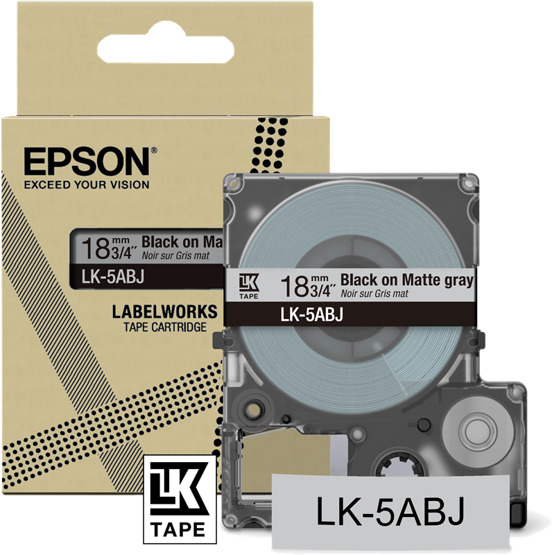 Epson LK-5ABJ Schriftband Schwarz auf Grau
