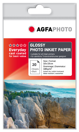 Agfa Photo Glossy Inkjet Photo Paper 10x15cm Weiss