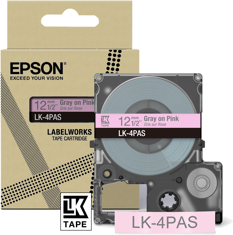 Epson LK-4PAS Schriftband Grau auf Pink