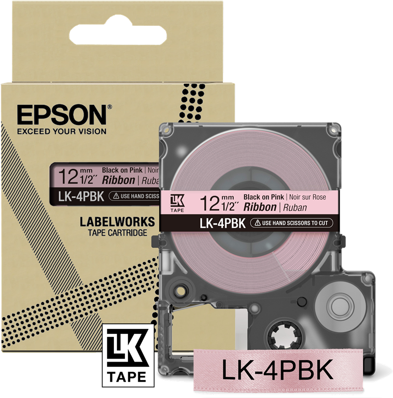 Epson LK-4PBK Schriftband Schwarz auf Pink