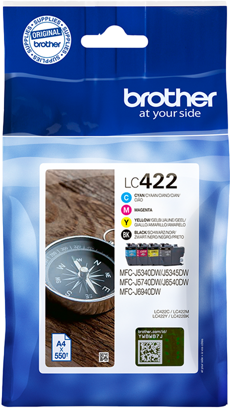 Brother LC-422 Multipack Schwarz / Cyan / Magenta / Gelb (LC422VAL)