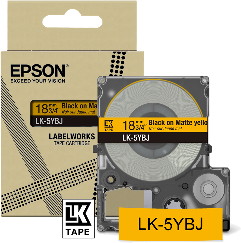 Epson LK-5YBJ Schriftband Schwarz auf Gelb